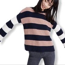 Madewell Sweater Medium Merino Wool Blend Striped New - £35.61 GBP