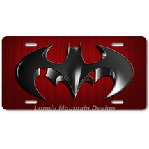Cool Batman Inspired Art on Red Hex FLAT Aluminum Novelty Auto License Tag Plate - £14.15 GBP