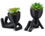 Fake Succulent, Mini Succulents Plants Artificial In Black Modern Human ... - £31.35 GBP