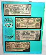 4 BANK NOTES on Board NEW ENGLAND Citizens LOUISIANA CANAL Banks $1 $5 $... - £155.05 GBP