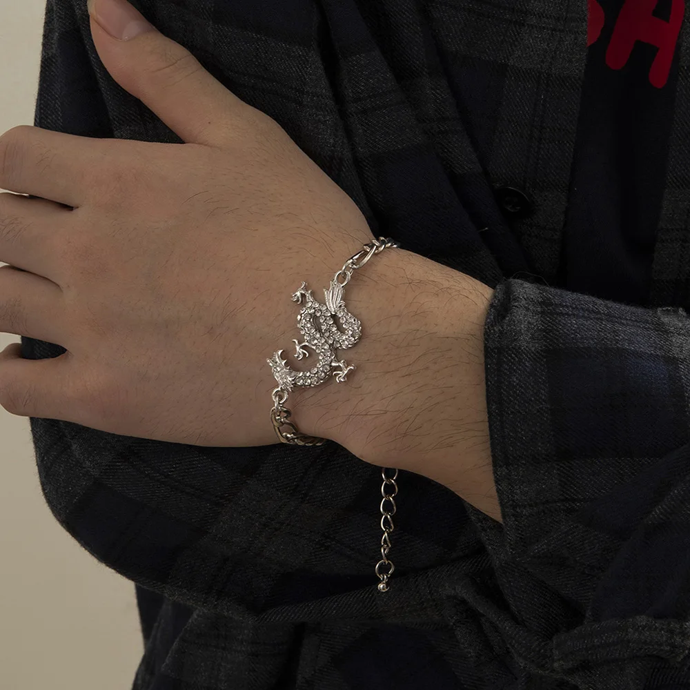 House Home PuRui Kpop Luxury Crystal Dragon Pendant Bracelet for Women M... - £19.66 GBP