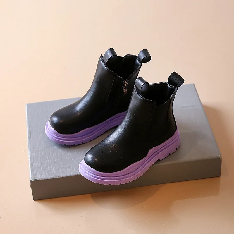 022 spring children fashion ankle chelsea boots baby girls brand shoes boys black boots thumb200