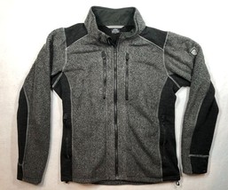 Kuhl Alpenlux Fleece Jacket Full Zip Wool Blend Gray Black Coat 3123 Men... - $48.99