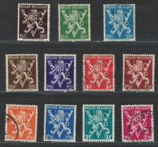 BELGIUM 1944 Very Fine  Mint &amp; Used Stamps  Scott # 338-349 &quot; Belgie-Belgique &quot; - £2.00 GBP