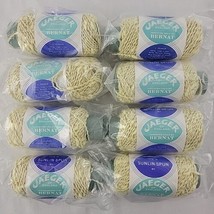 Creamy Yellow Linen Yarn 8 Skeins Jaeger England 1 oz Acrylic SAME DYE LOT NOS - $13.95