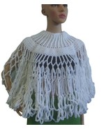 Women white Cape Poncho Shawl Scarf Sweater Jacket Knitted Cardigan Us - $247.50