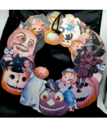 Designs By Kathy Retro Jack-O-Lantern witch Halloween wooden Wreath 20&quot; ... - $58.00