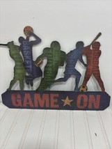 Game On Team Sports Metal Sign 16-1/2&quot; wide x 12-1/4&quot; high Wall Art - £12.25 GBP