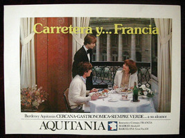 Original Poster France Aquitania Dinner Couple Food - $55.67
