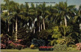 Stately Royal Palms and Flowers Florida Postcard PC46 - £3.92 GBP