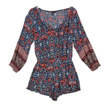 American Eagle Outfitters Sz M Floral One-Pc Romper Shorts Boho Cottagec... - $360.67 MXN