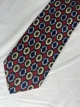 Hickey Freeman Tie Red Good Blue Italian Silk USA Made - $186.21 MXN