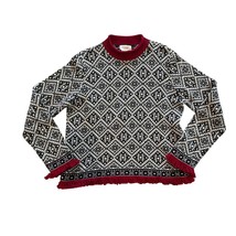 Talbots Vintage Womens Black White Red Diamond Pattern vintage Sweater S... - $407.18 MXN