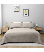 Queen Quilt Set Beige Bedspread,Lightweight Queen Bed Coverlet,Bed Decor... - $44.54