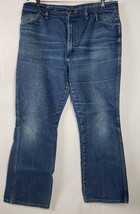 Vintage Rustler Mens Blue Ranch Worn Cowboy Cut Natural Whiskered Jeans ... - £17.93 GBP