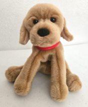 Gund Boomer Puppy Dog Tan 8&quot; Plush Stuffed Animal Red Collar 13011 Yellow Lab - £9.61 GBP