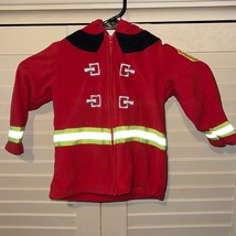 Boys 24 month fleece fire fighter jacket with fire fighter helmet for hood - $12.74
