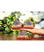 Big Orgone 2.5In 7 Chakra Beautiful Natural Stone Orgonite Energy Pyrami... - $94.05