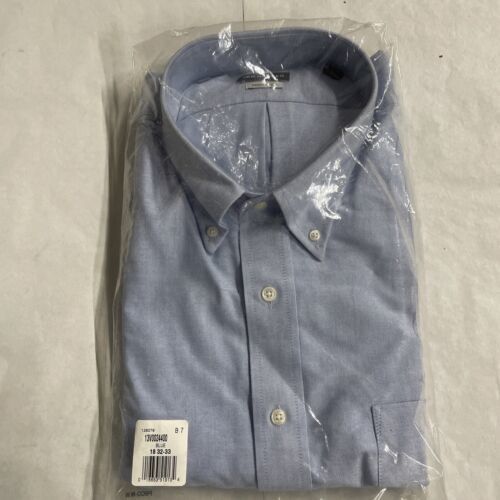 Primary image for Van Heusen Regular Fit Wrinkle Free Oxford Collared Dress Shirt 18-32/33 - New