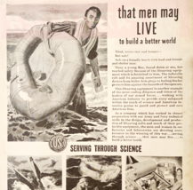 1944 US Rubber Company Water Rescue Advertisement WW2 Era Serving Scienc... - $29.99