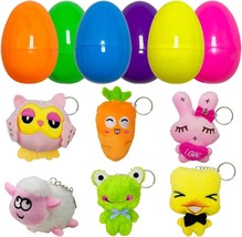 6 Pack Jumbo Easter Eggs with Easter Keychain Plush Toys for Kids Boys G... - £15.67 GBP