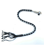 PU Leather Motorcycle Whip Get Back whip with Skull Tassles 36&quot; GRAY / B... - $29.99