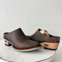 Lane Plain Jane Mule Womens Brown Leather Cowboy Boots Short Western Sho... - $133.65