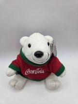 Coca-Cola Coke Polar Bear in Sweater 1997 6" Beanbag Plush - $5.17