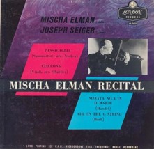 Mischa Elman / Joseph Seiger Mischa Elman Recital 1957 Rare Lp London Records Us - £128.59 GBP