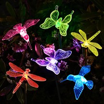 Solar Garden Lights, 6 Pack Solar Butterfly Lights Christmas Outdoor Dec... - £37.15 GBP