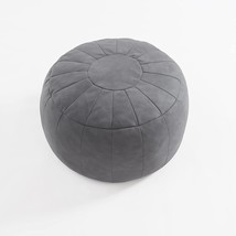 C Comfortland Unstuffed Faux Suede Ottoman Pouf, Round Foot Rest Pouf Ottomans, - £31.91 GBP