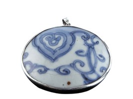 Antique Chinese Porcelain Shard pendant in sterling mount - £58.05 GBP