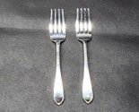 Vintage LUNT Silver 2-Piece Salad Forks - EARLY AMERICAN ENGRAVED - No M... - $54.24