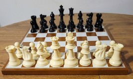 Set of 32 Chess Pieces - Staunton Style - Plastic Black &amp; White  -  3-5/8&quot; King - £23.46 GBP