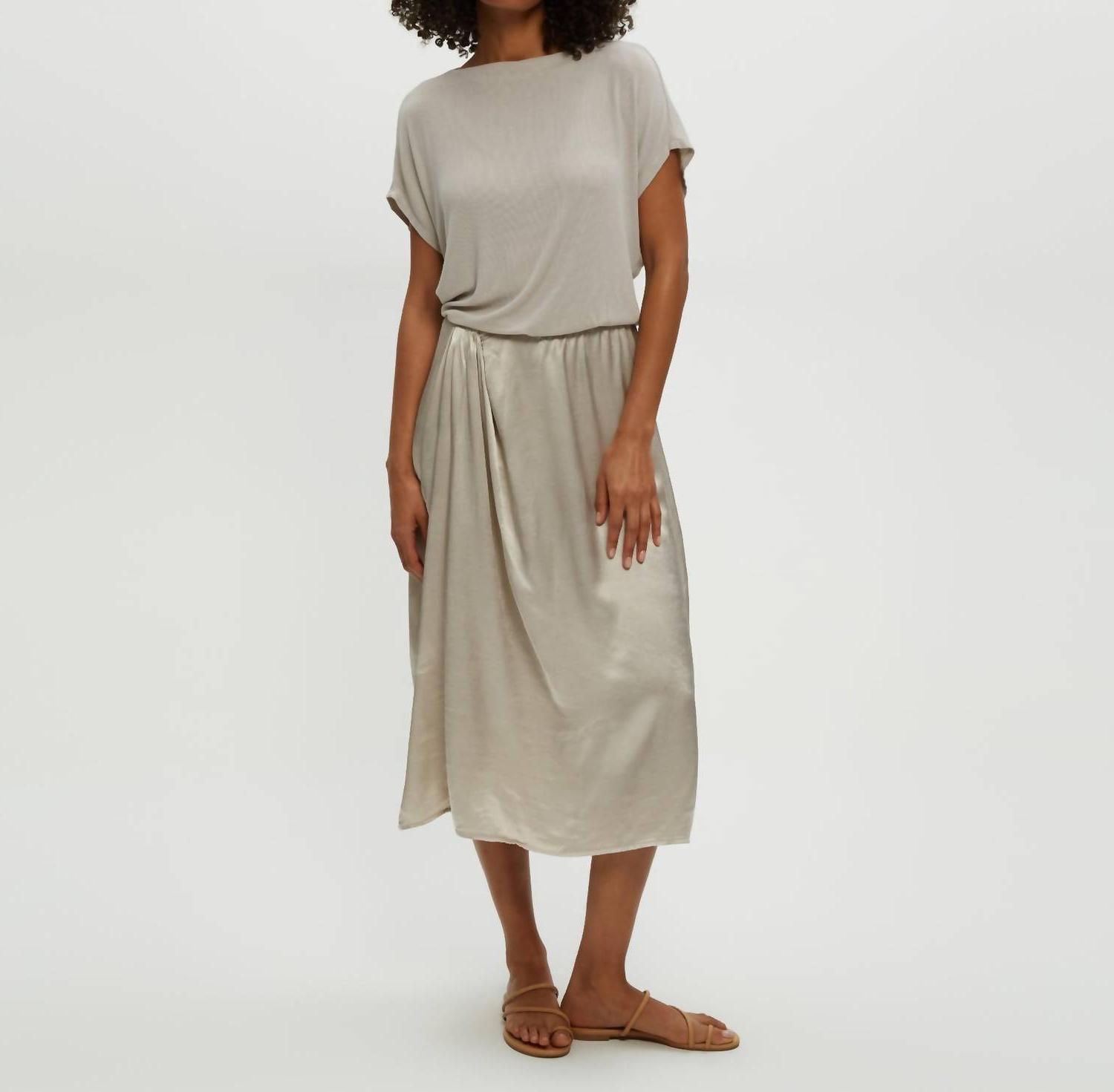 Michael Stars Siobhan Twist Front Midi Dress Cement - $133.00