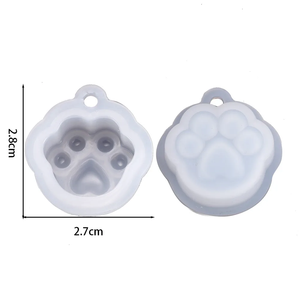 Cat Paw Silicone Mold Keychain Pendants Epoxy Resin Mould for DIY -Style 08 - $1.70