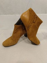 Cole Haan Womens size 10 B Suede Golden Heeled Bootie Ankle Boots $298 - £31.11 GBP