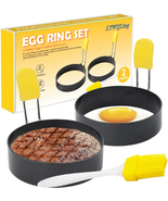 4 Inch Large Egg Rings for Frying Eggs, 2 Pack Stainless Steel Egg Cooki... - £10.95 GBP