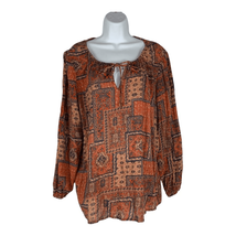 Ruff Hewn Women&#39;s Long Sleeved Swoop Keyhole Neck Blouse Size 1X - £25.74 GBP