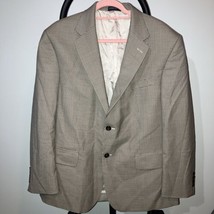 Nautica 44s Plaid Check Houndstooth Blazer Jacket Coat Beige Blue Brown Tan - £19.43 GBP