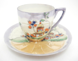 Vintage Lusterware Demitasse Cup and Saucer Translucent Purple Stylized ... - £11.08 GBP