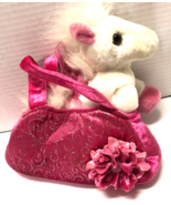 Aurora White &amp; Pink Pony Horse In Pink Purse 9&quot; wide Plush - $27.06 CAD