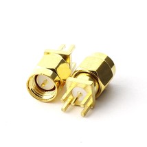 5Pcs Sma Male Pcb Panel Edge Mount Plug With 4 Pins Stand Straight Conne... - £11.77 GBP