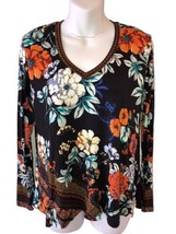 Johnny Was Sz XS Golden Spring Favorite Swing Tee Bamboo Boho Floral Top - £55.69 GBP