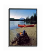 Stupell Industries Canoes and Camping at Lake Black Framed Wall Art, 16 ... - £69.28 GBP