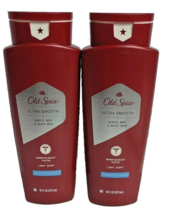 2 Bottles Old Spice Ultra Smooth Finish Gentle Body &amp; Beard Wash 16 Oz Each - £22.88 GBP