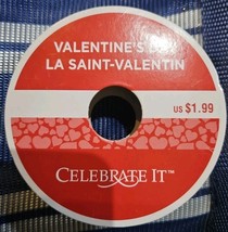 Valentine&#39;s Day White &amp; Red Hearts Ribbon 5/8&quot; x 36&quot; - $1.99