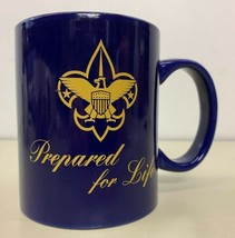 Boy Scouts Coffee Mug Prepared For Life Blue &amp; Gold Stars Shield Eagle S... - £15.81 GBP