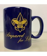 Boy Scouts Coffee Mug Prepared For Life Blue &amp; Gold Stars Shield Eagle S... - £15.56 GBP