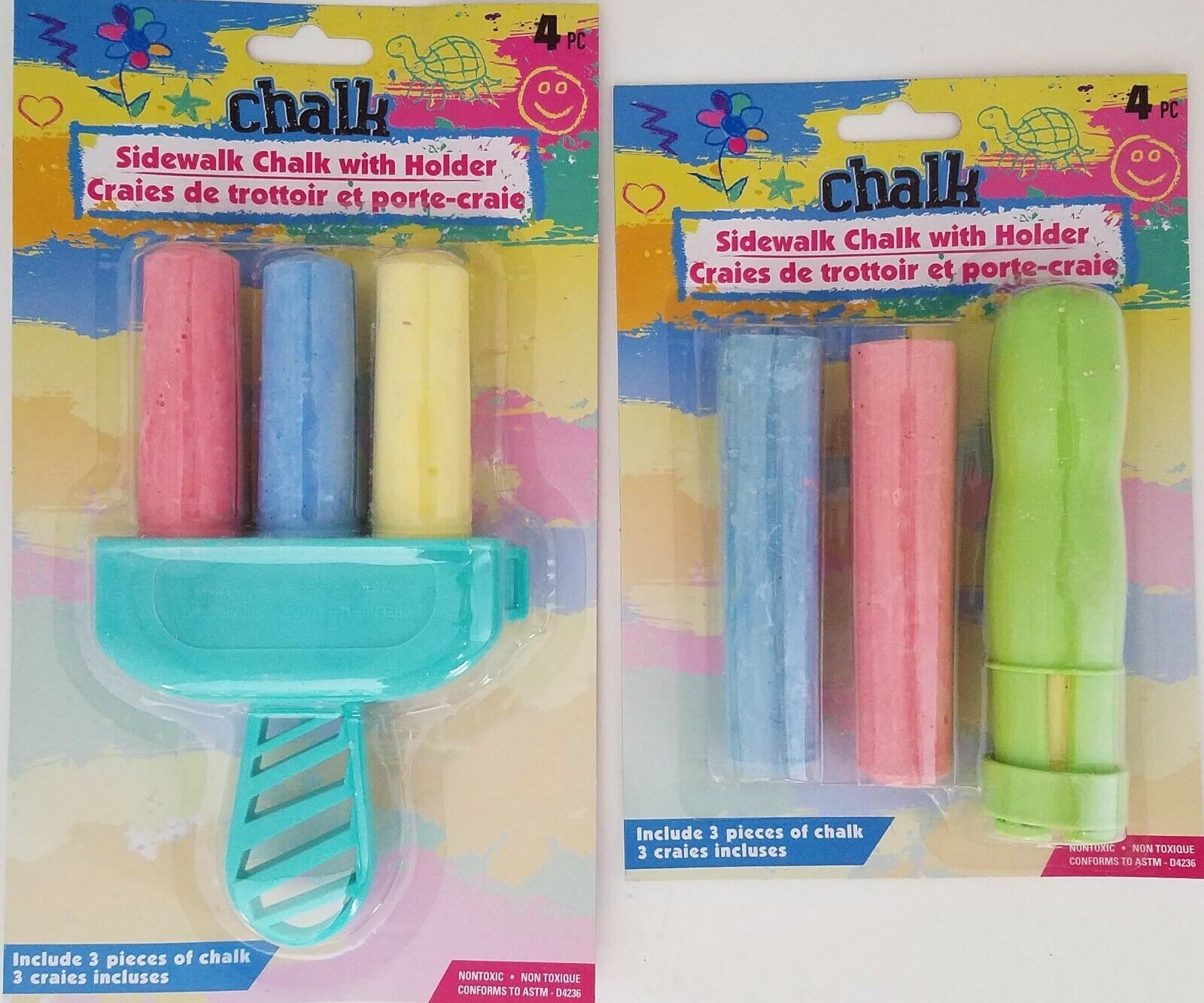 Sidewalk Jumbo Chalk &amp; Holder Sets w 3 Chalks Select: Triple or Single H... - $2.99